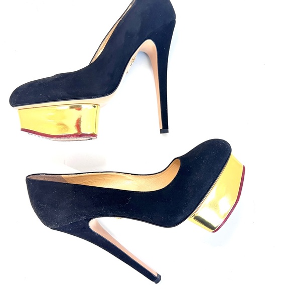 CHARLOTTE OLYMPIA DOLLY Suede Pumps - Picture 4 of 7
